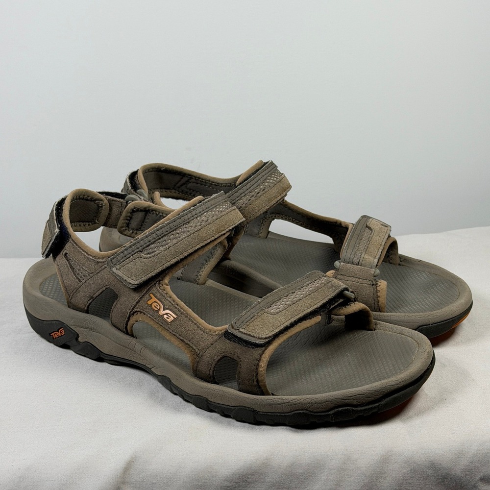 Teva Tanza Leather Sandals Brown Sport Hiking Trail Shoes. Mens Size 11.5
